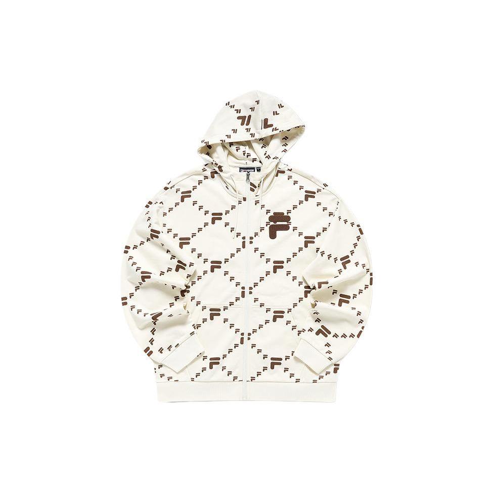 

FILA Fleece Hooded Pullover Sweatshirt Unisex Sweatshirts Antique-White T11U316501A-IV M