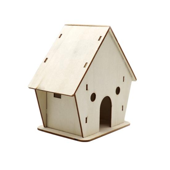 DIY Wood Birdhouse Kit Unfinished Log Home Craft Project with Safe Paint Wooden Crafts Boys And Girls Graffiti Bird Nest for Kids