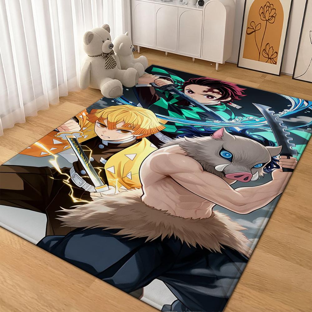 Demon Slayer Swordsmen Trio Patterned Rug Durable Easyclean Carpet For Bedroom Study Home Party Decor Birthday Gift