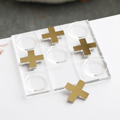Modern Light Luxury Transparent Nine-square Grid Circle Fork Chessboard XO Ornaments Model Room Hotel Study Office Soft Decorations