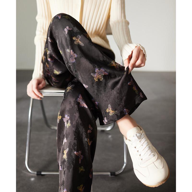 

SOFSIL Women s High-Waist Butterfly Print Straight-Leg Pants 28/L