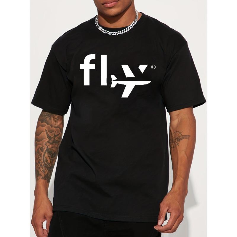 

Flight Design Print American Streetwear Graffiti Letter Print Short Sleeve T-Shirt High Street Couple Top 4XL чорний