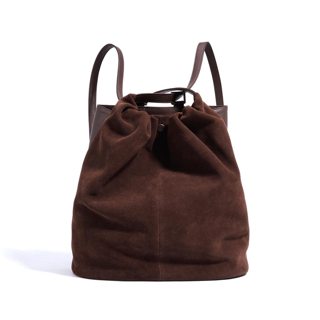 2025 Niche Backpack Suede And High-end Brown Backpack Versatile Casual Texture Single Shoulder Bag Women's Bag
