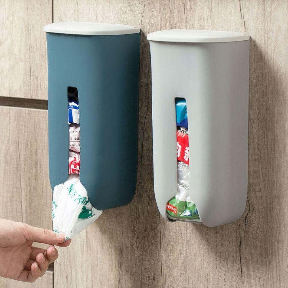Plastic Garbage Bag Holder Wall-Mounted Trash Bag Saver Creative Plastic Bag Storage Bag  Bathroom