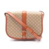 Used Macadam Shoulder Bag PVC Coated Canvas Leather Beige Brown Used Women