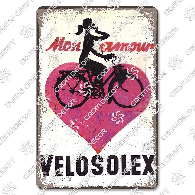 Pôster de Bicicleta Retrô Placas de Metal Estanho Ciclista Homens Mulheres Crianças Placa de Metal Decoração de Arte de Parede Garagem Bar Clube Sala de Estar Casa