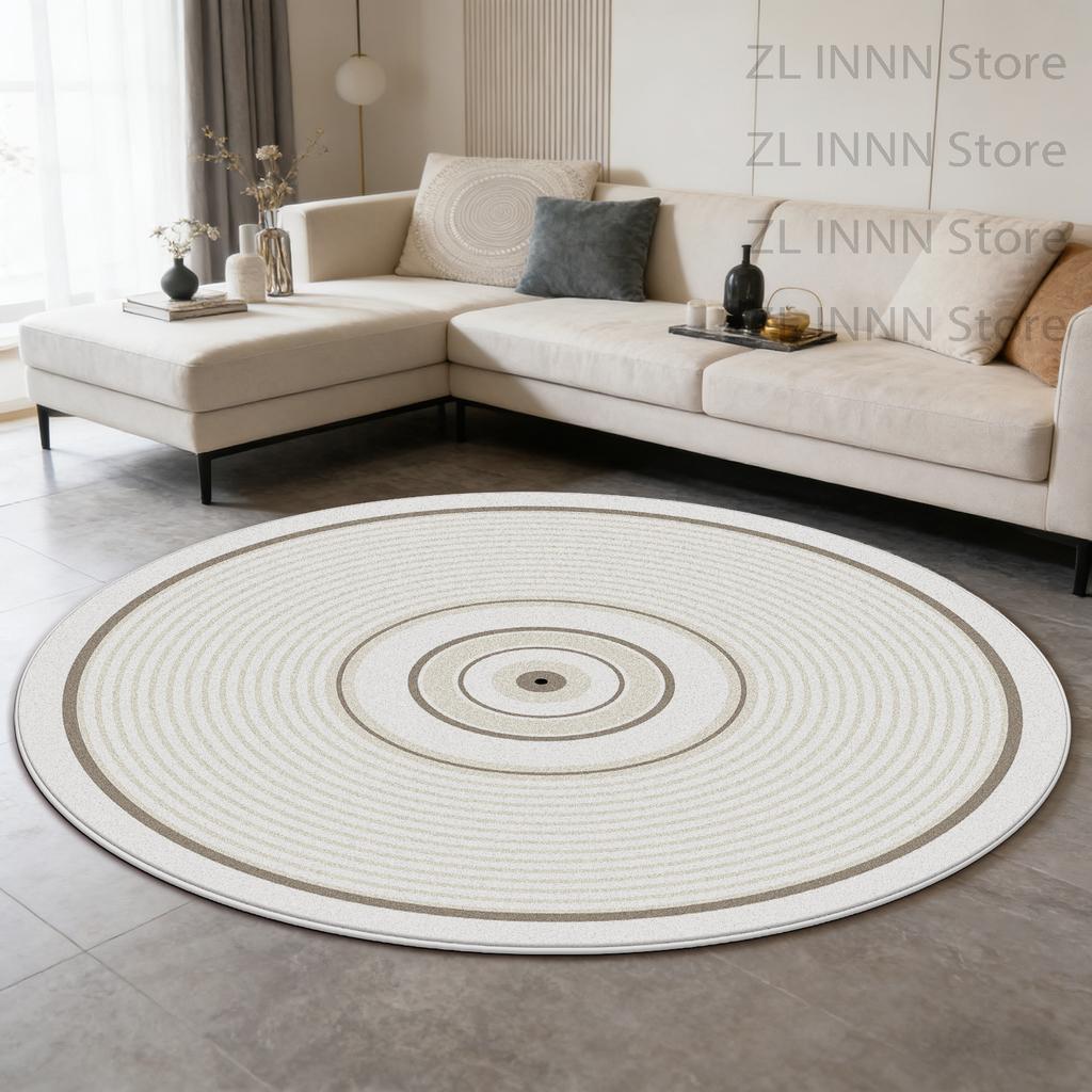 Modern Minimalism Round Living Room Carpet Geometric Decoration Home Striped Tabls Chair Mat Bedroom Non-slip Washable Plush Rug