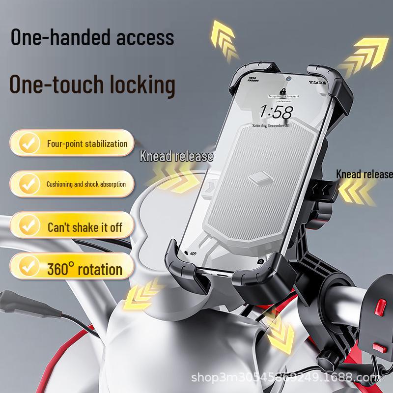

Anti-Shake Electric Scooter & Bike Phone Holder with Four-Claw Lock Four-claw Lock (Handlebar Version)