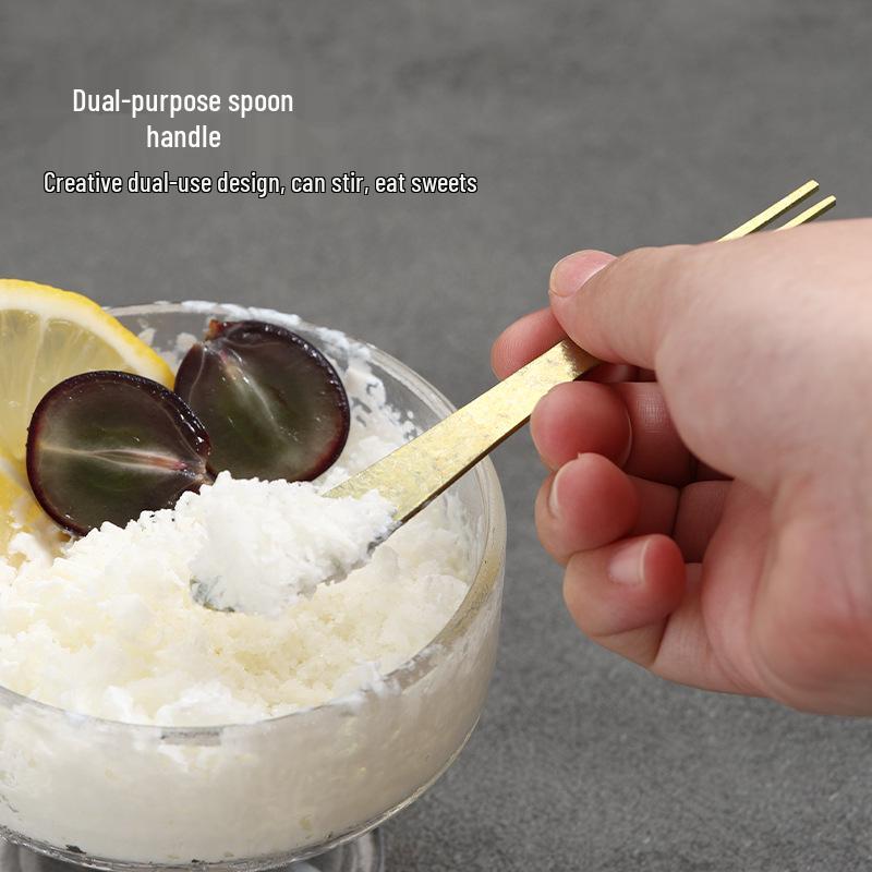 Food-Grade Titanium Fruit Fork - Elegant Ice Flower Design for Outdoor & Home Use