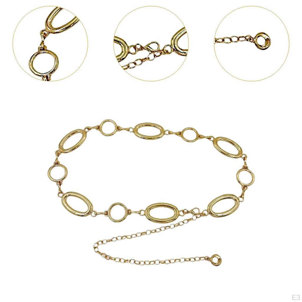 Women Waist Chain Waistband Metal Decorative Belly Casual Body Jewelry Silver