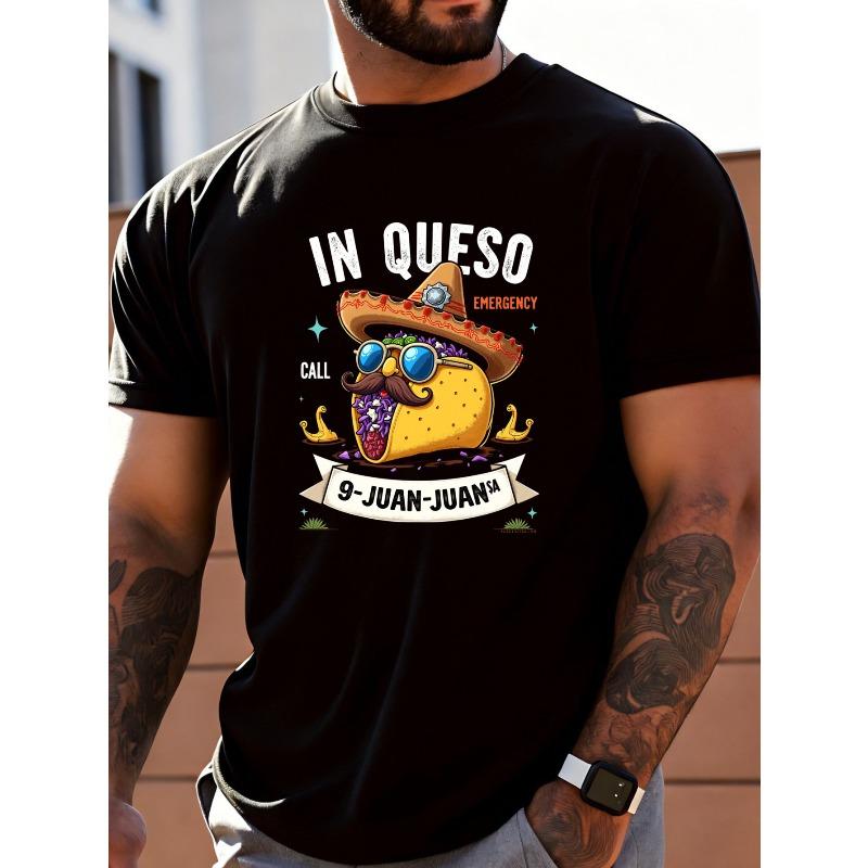 

European Size Men S T-Shirt with a Fun Queso Emergency Theme for Summer, Perfect Gift for Food Enthusiasts And Humor Lovers S чёрный