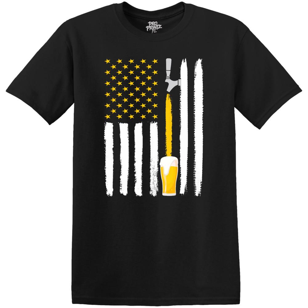 

Funny T-Shirt American Flag With Beer Tap 4XL