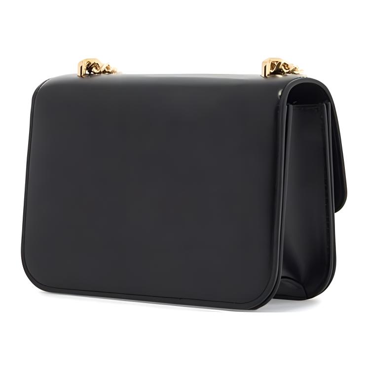 Tory Burch Eleanor Sculptural Decoration Flap With Magnetic Snap Leather Handheld Crossbody Shoulder Bag Small Women Bags Black 166169-001