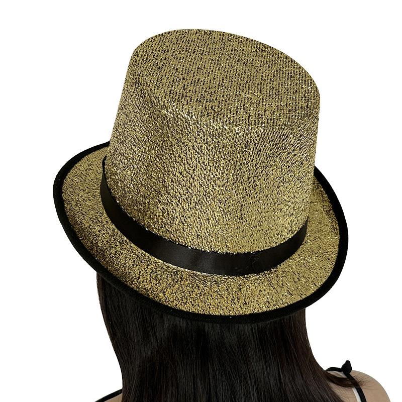 Lincoln Hat Flat Top Hat Jazz Hat Stage Performance Magician Hat Colorful Halloween Colorful Performance Hat