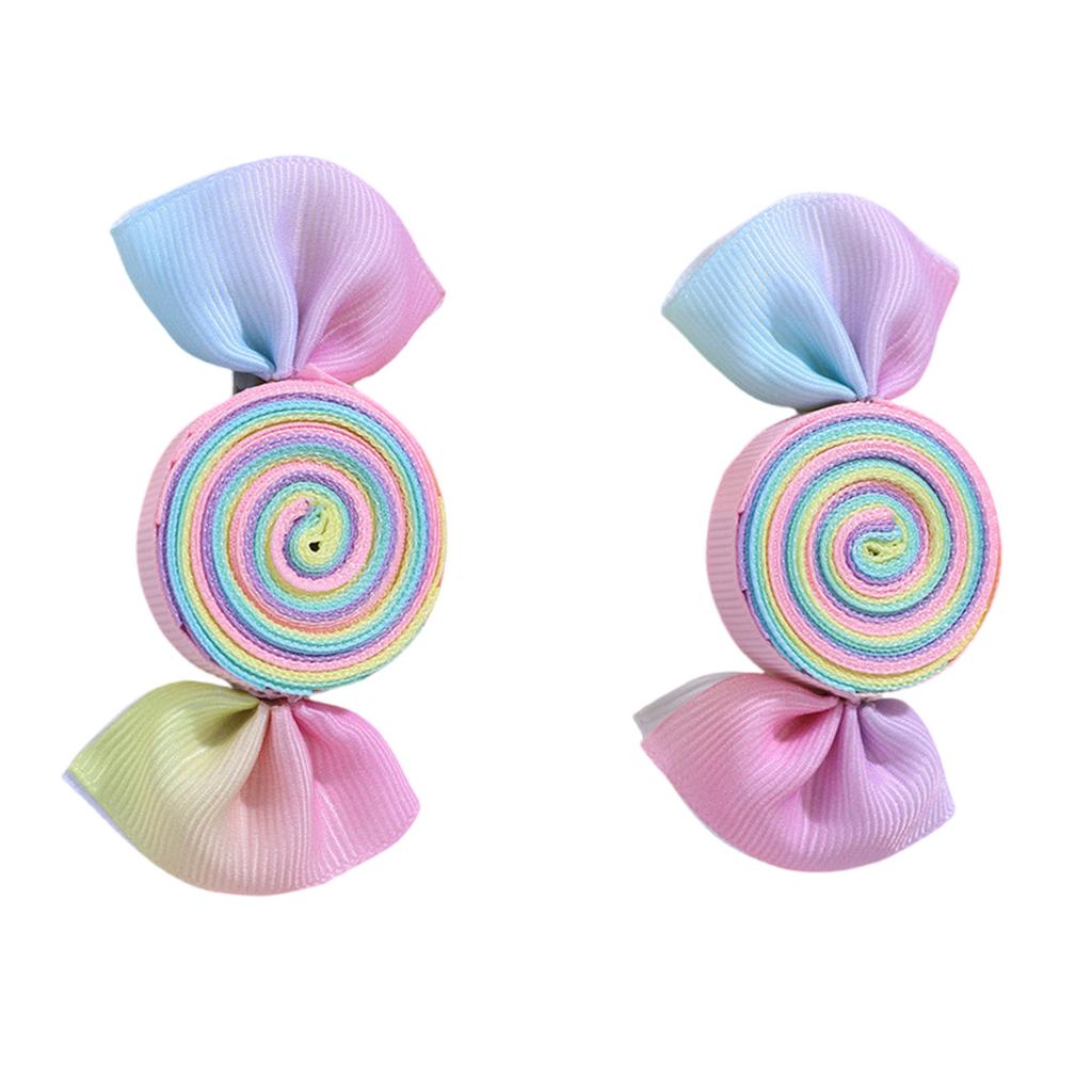 2 Pieces Cute Hair Clips Set Fashion Accessories Hairpin with Flowers Fruits and Rainbow Designs Hairpieces for Girls