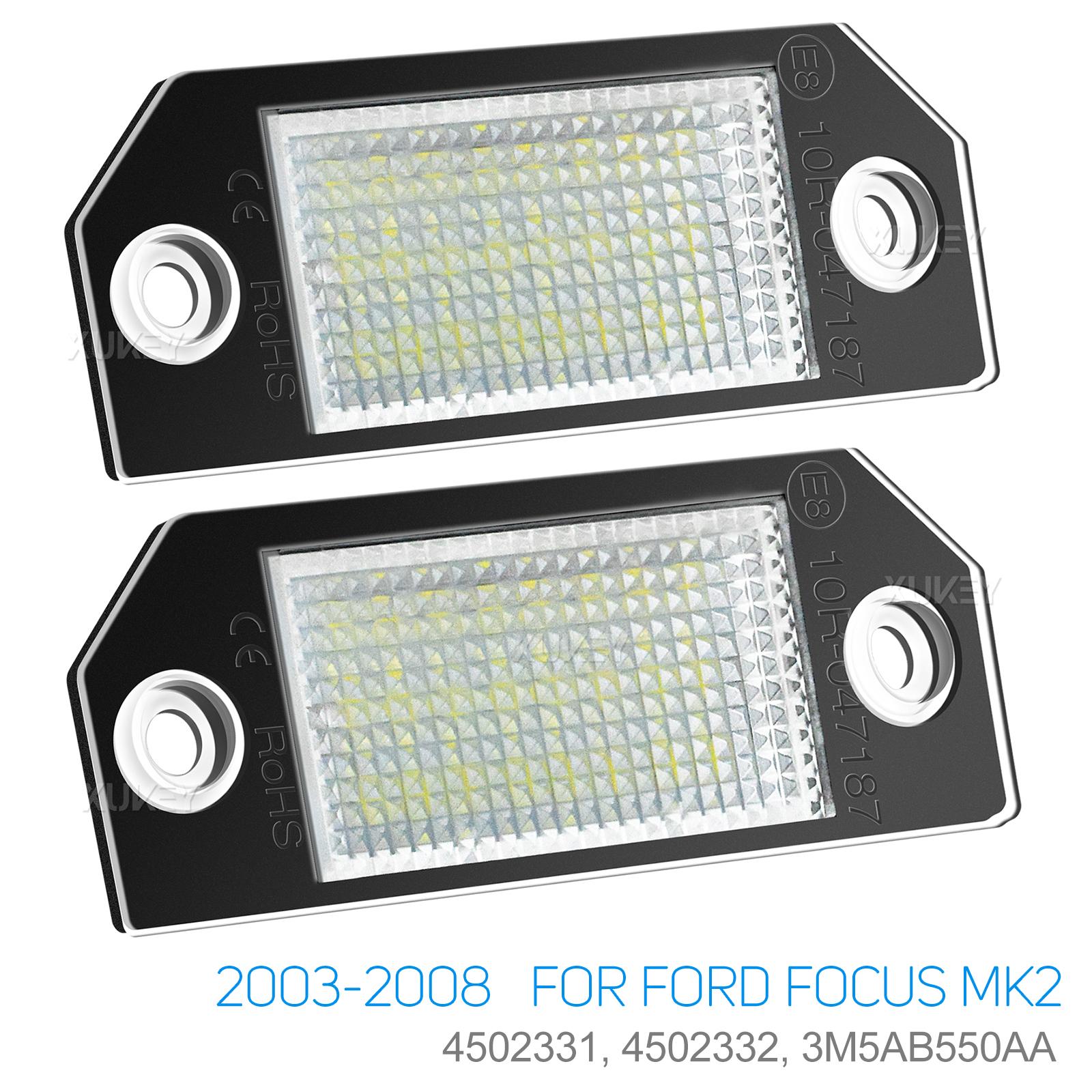 

2x светодиодные лампы подсветки номерного знака 24SMD автомобильные аксессуары осветительная часть для Ford Focus 2 MK2 ST 225 MK3 2003- 2008 2009-2018 focus2 белый