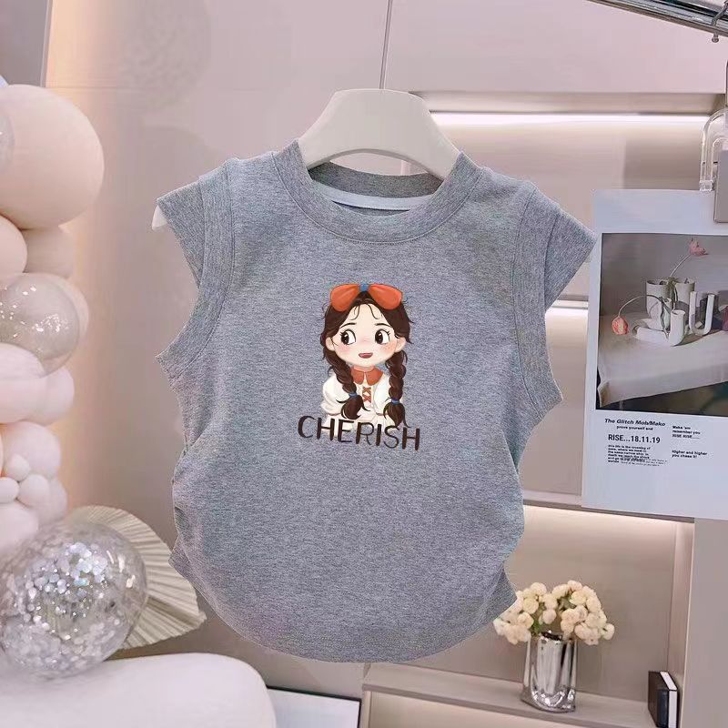 Girls Cotton Sleeveless Tank Top Summer Stylish and Versatile