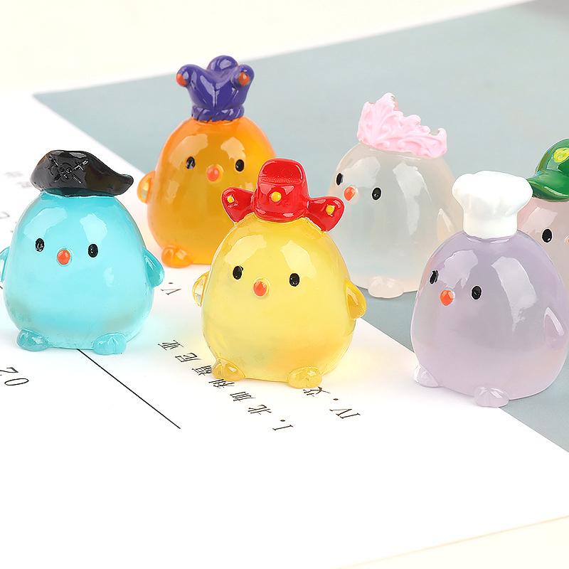 

Мини светящиеся маленькие цыплята Микро украшения Ландшафтный декор Миниатюрные фигурки Украшения для дома своими руками Аксессуары Подарки