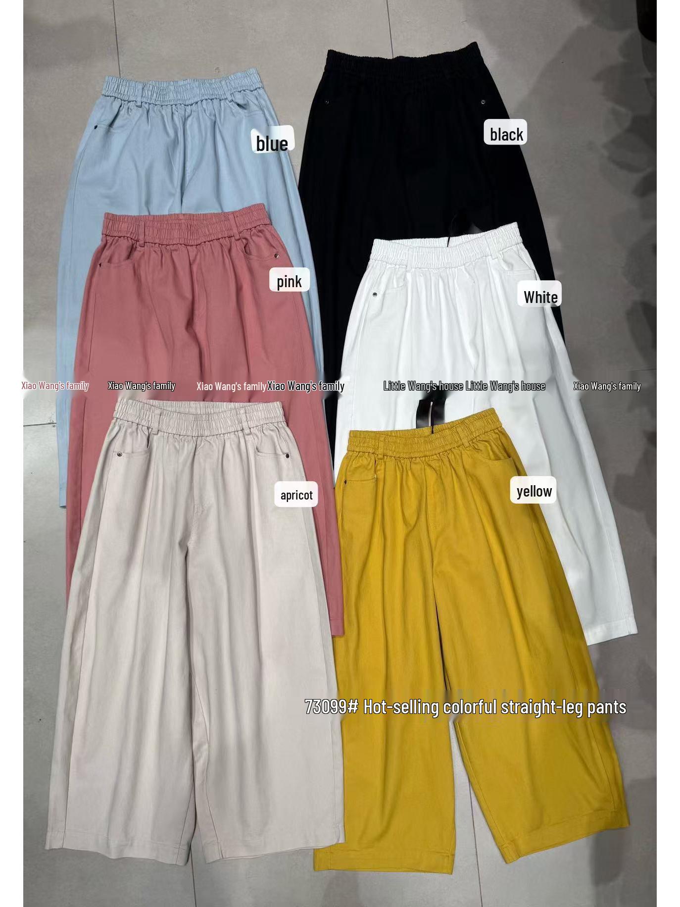 

Хлопковые брюки-папа с высокой талией, эластичные, в корейском стиле, больших размеров, рабочая одежда One Size розовый