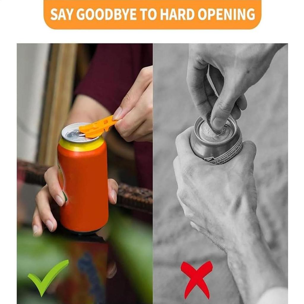 6pcs Can Opener Handheld Plastic Small Sealer for Beer Cola Beverage Cans Simple Rotating Dustproof Cup Lid Sealing Tool