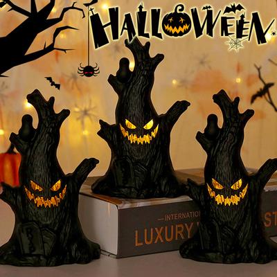 1/5PCS Halloween Ghost Tree Lights Horror Black Glow LED Candle Lamp dla dzieci Prezent Halloween Party Atmosphere Decoration Props