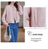 2024 Spring/Autumn Women's National Style Round Neck Frog Button Baseball Jacket