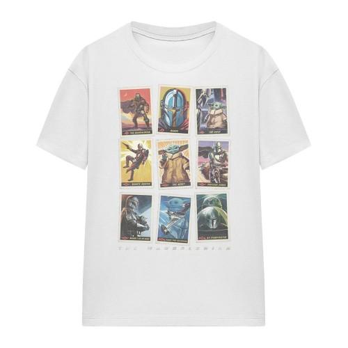Star Wars: The Mandalorian Womens/Ladies Trading Card Distressed T-Shirt
