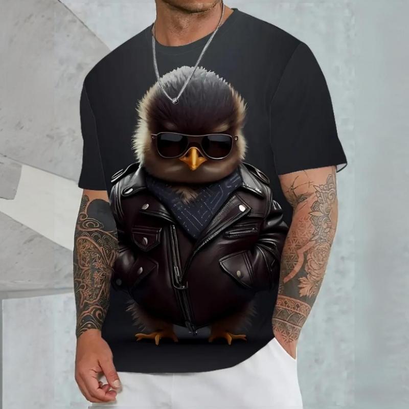 New 3d Animal Printed Men's T-Shirt Retro Casual Male Clothing Summer Loose Breath Short Sleeve Tees Oversized Sports Shirt