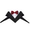 Pet Gentleman Suit Bow Tie Adjustable Soft Skin-friendly Easy Cleaning Golden Retriever Bear Wedding Suit Saliva Towel
