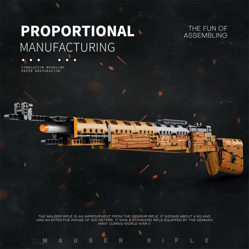 Technical WWII Kar98k Sniper Rifle Building Blocks Toy MOC Assembly Bricks Gift for Kids Birthday Christmas Halloween gifts