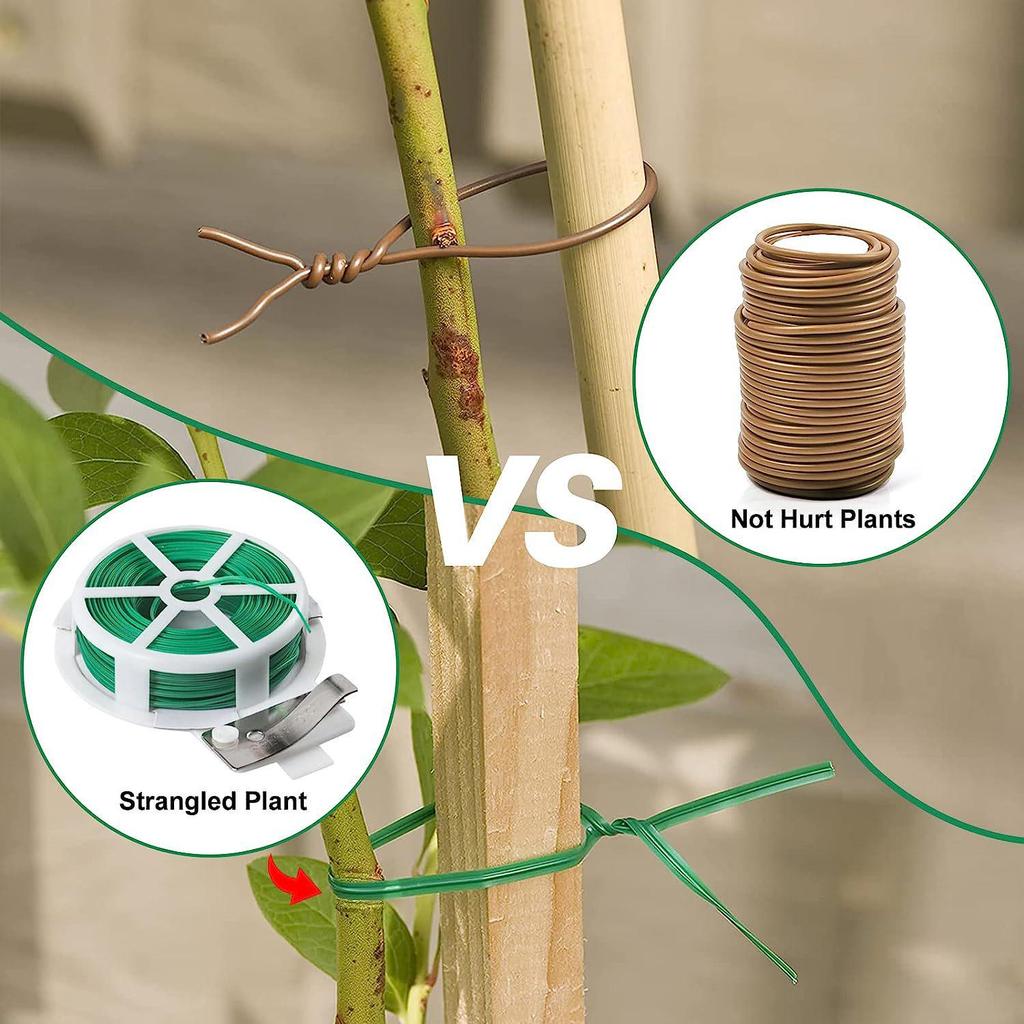 Garden Plant Twist Ties - 20m Soft Wire for Supporting Branches, Vines, and Stems