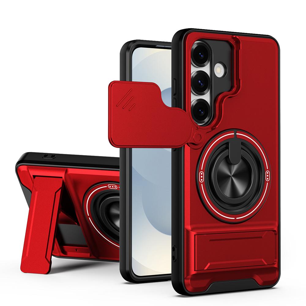 KEYSION Magnetic Phone Case for Samsung Galaxy S25 S26 Ultra S26+ S25 FE Slide Camera Protection Upright Kickstand Ring Shockproof Cover