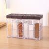 6Pcs/Set Double Opening Cover Spices Container Set Plastic Spice Canister Set Seasoning Bottle  BBQ