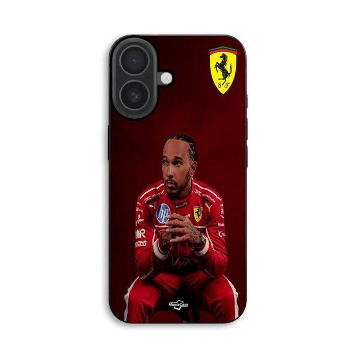 Hülle Für iPhone 18 Hamilton Scuderia Ferrari offizielles Hintergrundbild Maniacase schwarz