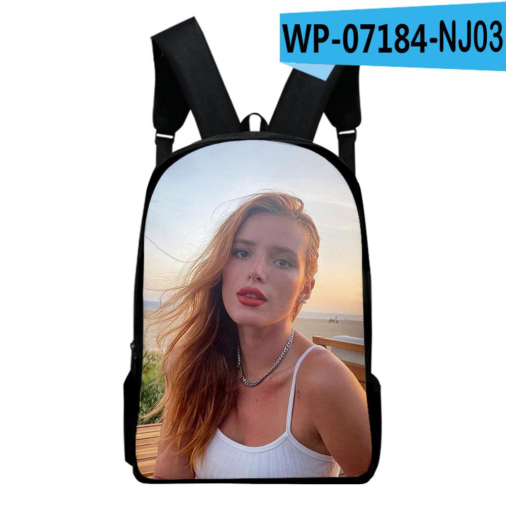 Sac à dos Cahier Classique Populaire Bella Thorne Sacs d'école pour élèves Impression 3D Oxford Imperméable Sacs à dos pour Ordinateur Portable Garçons/Filles