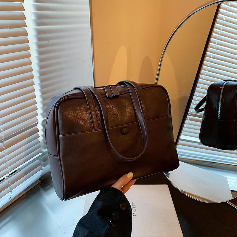 Genți de umăr de înaltă calitate, din PU moale, fermoar solid, genți de umăr simple, de mare capacitate, genți de lux pentru femei, în stilul navetei.