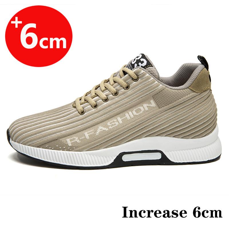 Elevator Shoes Men Sneakers Height Increasing Shoes Tall Men Shoes Height Insole 6Cm 37