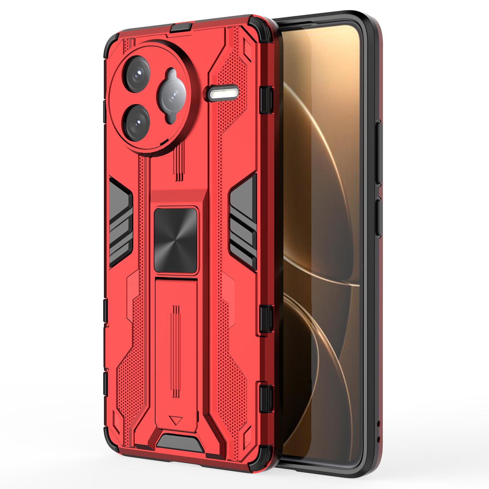 

Для Xiaomi Poco F7 Ultra 5G/Redmi K80 Pro 5G Чехол ПК+ТПУ Противоударный Чехол для Телефона с Подставкой Red