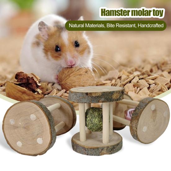 Hamster-Kauspielzeug, völlig natürlich, Zahnpflege, hohe Haltbarkeit, bissfest, Käfig, Landschaftsbau, 3 Stile, Kaninchen, Chinchilla, Molarenspielzeug, Zähneknirschwalze