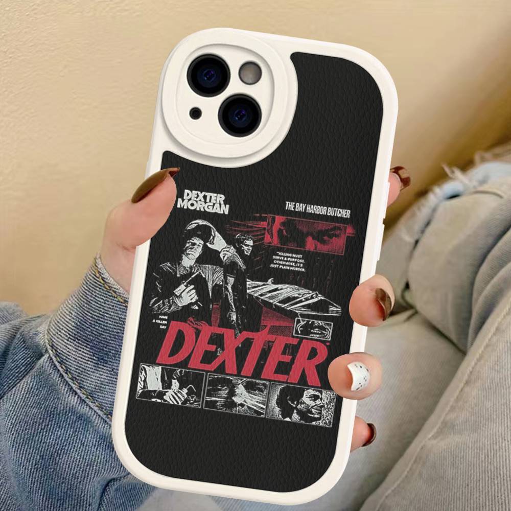 Movie D-Dexter Phone Case For IPhone 16 15 14 13 12 11 Pro Max Plus 16E Soft Leather Cover
