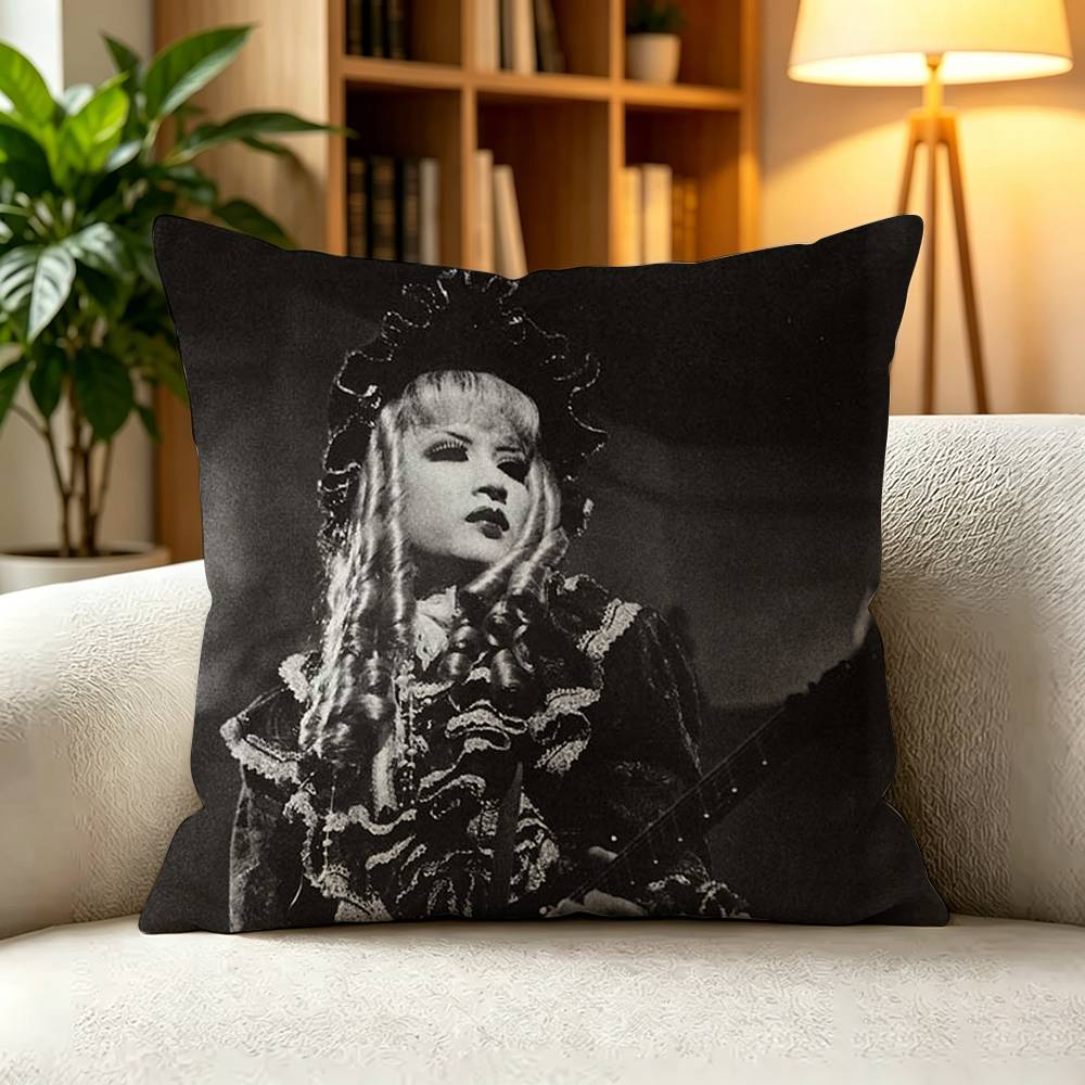 MMALICE MIZER Visual Kei Gothic Band Pillow Case Square DoubleSided Sofa Cushion Cover Bedroom Bedside Pillow