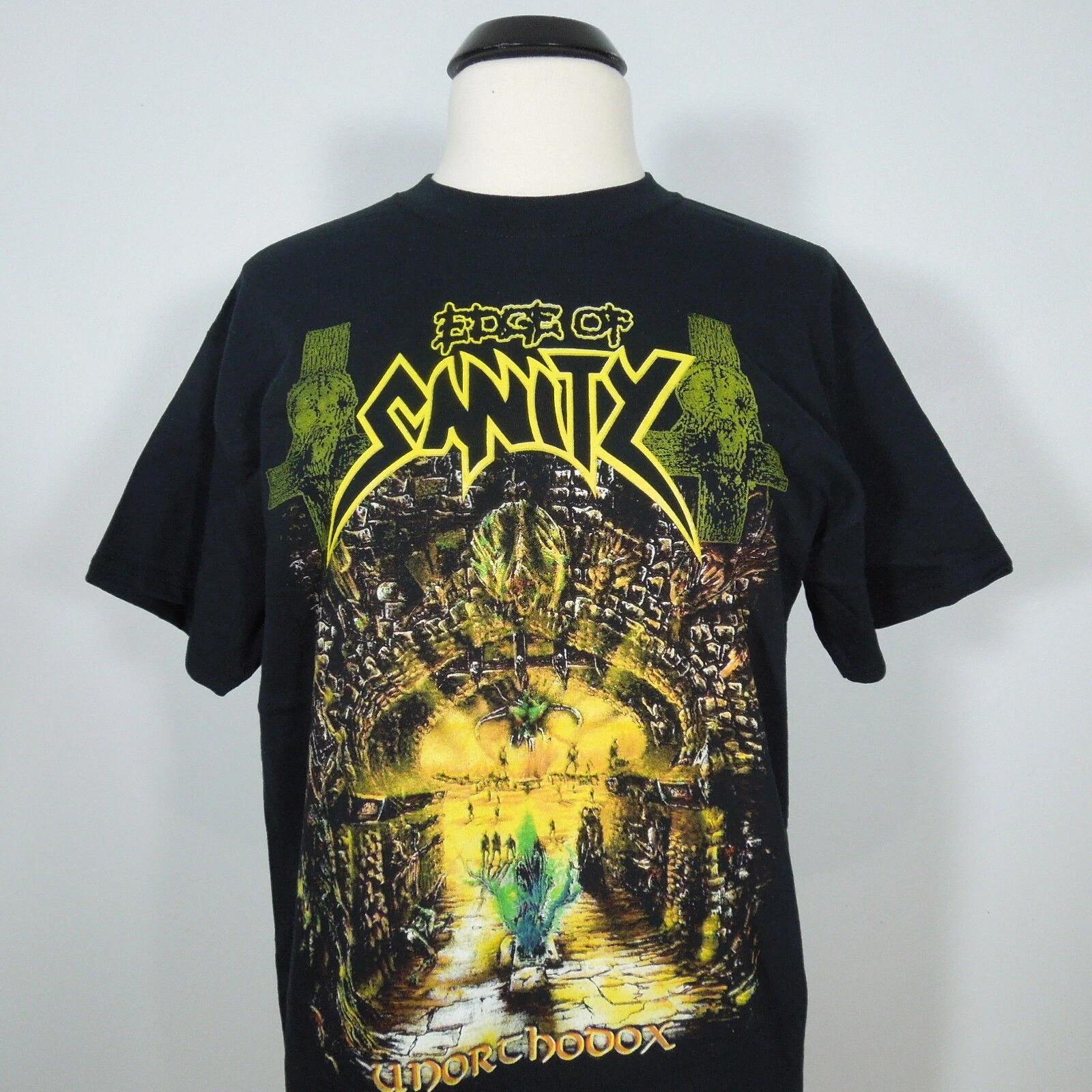 EDGE OF SANITY Unorthodox S SMALL Black T-Shirt Band Logo 3XL