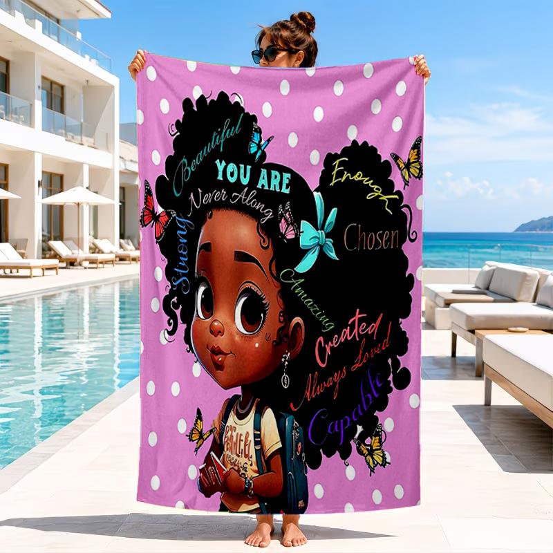 Black Princess Magic Celebration Beach Towel, Microfiber Beach Towel, Perfect For Pool, Beach, Travel, Home Decor Beach Party Fan gifts