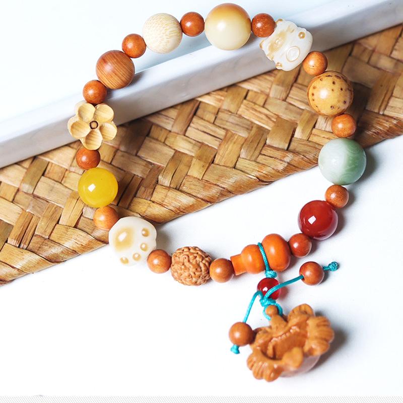 Wooden Bead Bracelet Bright Color Durable Jewellery Con Cuentas Exquisite Gift Lightweight Natural Fragrance Bracelet