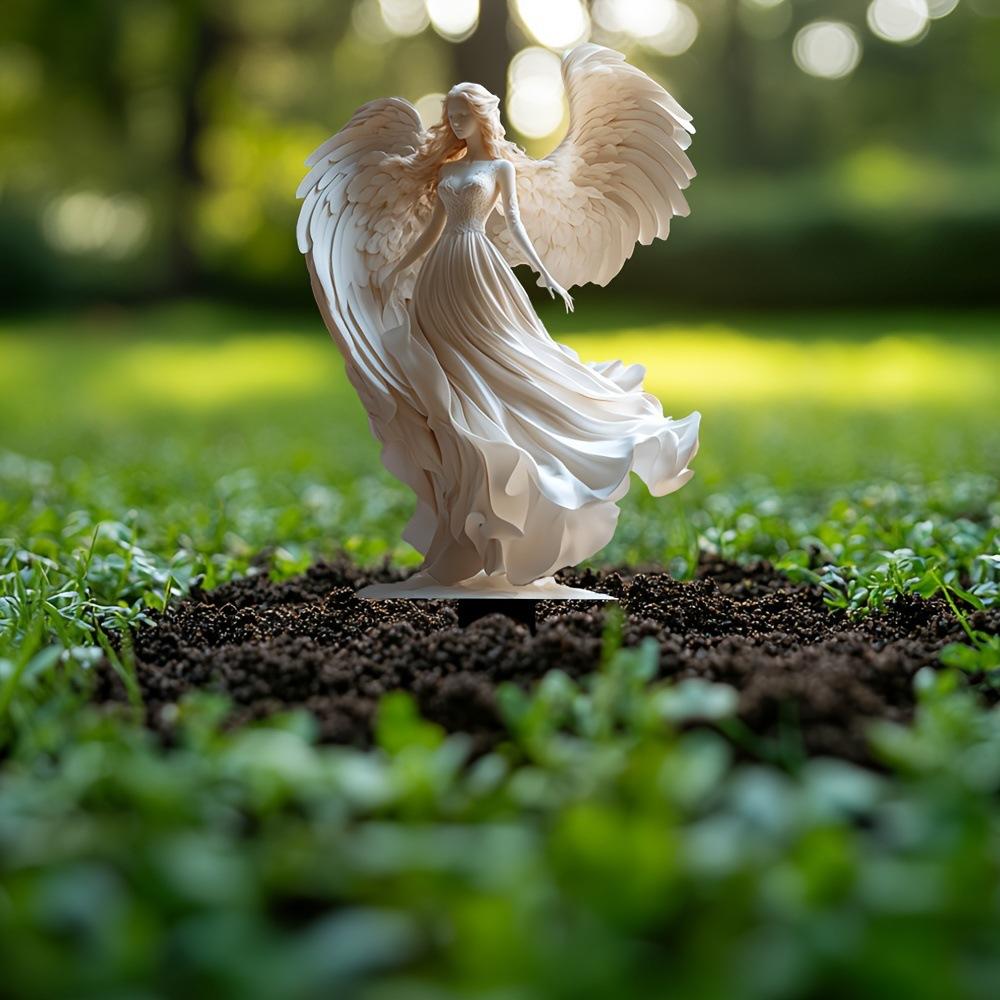 Angel Ornaments, White Flower Fairies, Garden Decorations, Home and Courtyard Floor Decorations, Potted Plant Beautification Props