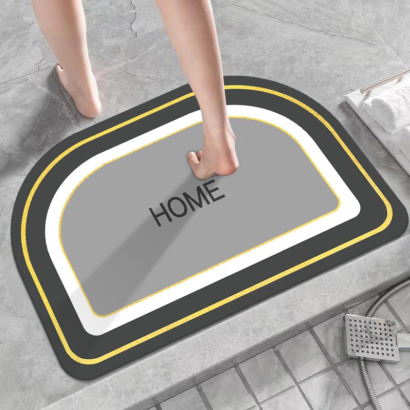 Diatom Mud Bathroom Absorbent Floor Mat, Bathroom Entry Door Non-slip Mat, Household Floor Mat, Leave-in Kitchen Mat