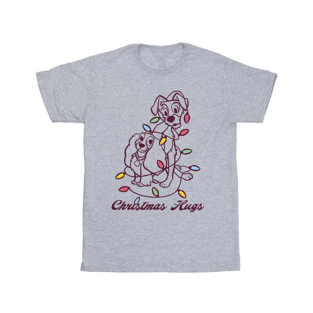 Disney Mens Lady And The Tramp Christmas Hugs T-Shirt