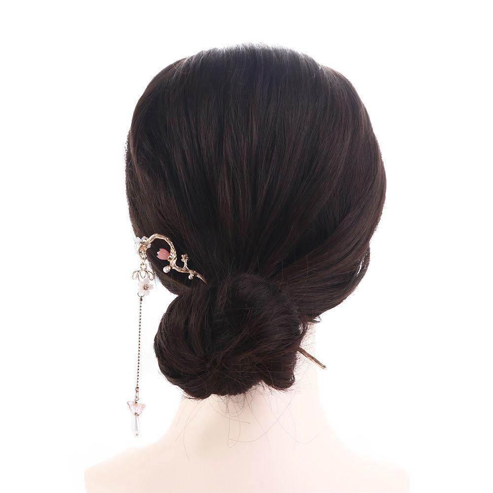 Vintage Headwear Tassel Pearl Bridal For Girls Hair Clip Korean Hanfu Hairpins Women Hair Sticks Chinese Hair Fork