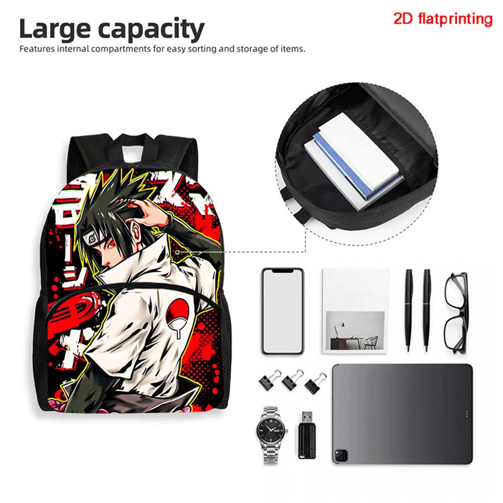 NARUTO Anime Children Rucksack Spacious Multi Compartment Wear Resistant School Daily Backpack for Boys Girls 6-10 Years Old