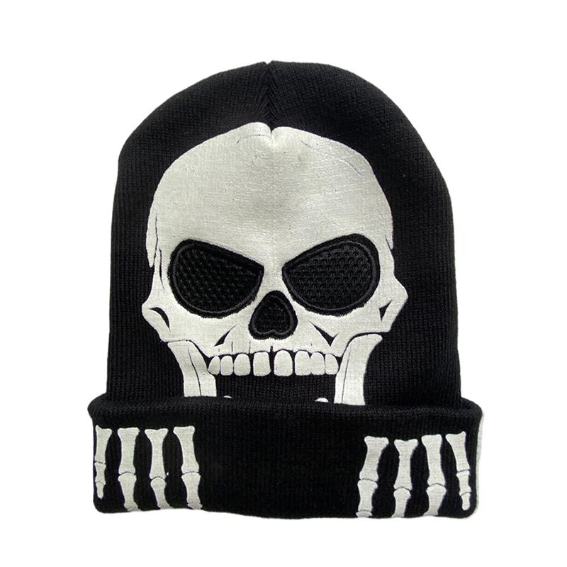 Fashion Halloween Skeleton Ghost Gloves Hat Creative Luminous Half Finger Full Fingers Print Warm Breathable Gloves Gifts